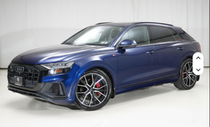 Audi Q8 Prestige 2019 d'occasion, moteur V6 turbocompressé, transmission intégrale, remplacement récent du moteur, bleu métallisé Navarra - Product Image 1