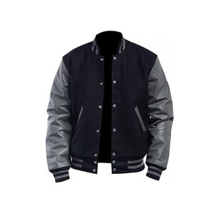 Vestes universitaires Letterman 2025 pour hommes, col montant enduit, vêtements d'extérieur chauds pour le lycée - Product Image 3