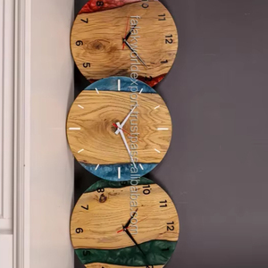 Reloj de Pared Decorativo de Madera Hecho a Mano con Resina Epoxi de Primera Calidad para Casa de Campo Moderna y Oficina de Falak Weorld Export - Product Image 2