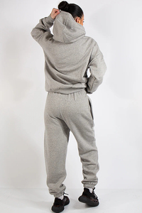 Costume surdimensionné à épaules tombantes pour femmes sur mesure 100% coton logo brodé sur mesure 2 pièces costume de jogging hip hop - Product Image 2
