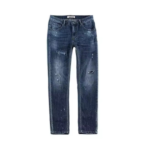 Nuevo Diseño, Jeans de Mezclilla Tejidos Rectos de Cintura Media para Hombre, Transpirables, Casuales, Estilo Urbano, Mejor Precio - Product Image 1