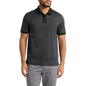 Polo à manches courtes 100% coton de haute qualité pour hommes, t-shirts blancs d'été personnalisés à motif solide pour col polo tricoté - Product Image 1