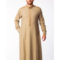 Jubbah arabe pour homme, légère et respirante, en coton et polyester, manches longues, haute qualité, grandes tailles, couleur personnalisée