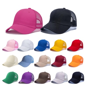 Wholesale High Quality 6 Panel Custom Logo <b>Blank</b> 100% Cotton Mesh Trucker <b>Cap</b> 3D Embroidery Printing LOGO Sport Baseball <b>Cap</b> Hat - Product Image 6