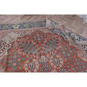 Tapis turc 0,7 x 12,4 pieds, tapis vintage, tapis en laine bleue unie - Product Image 5