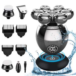 Rasoirs électriques rechargeables à affichage LED pour hommes, rasoirs rotatifs et tondeuse nasale avec corps étanche IPX7 - Product Image 3