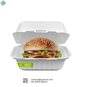 Venta caliente bagazo biodegradable desechable 6x6 tapa de caja de hamburguesas para eventos camiones de comida cumpleaños bodas hogar bares - Product Image 4
