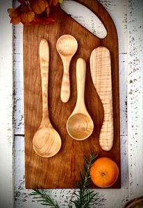 ชุดเครื่องครัวไม้สักหรืออะคาเซียธรรมชาติสูงพร้อมที่วางช้อนและที่วางช้อนไม้ทำอาหาร - Product Image 4