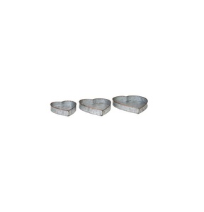 Lot de 3 plateaux galvanisés en forme de cœur au design moderne plateau galvanisé de haute qualité pour ustensiles de cuisine plateau décoratif de table - Product Image 1