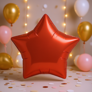 Palloncini in Foil a Forma di Stella Rossa per Feste, 19 Pollici, Confezione da 12 Pezzi - Product Image 3