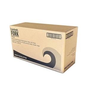 Cubiertos Desechables Negros de Peso Medio, Tenedores de Plástico de Polipropileno Envueltos Individualmente, 1000 Unidades por Caja, para Fiestas - Product Image 1