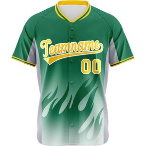 Camiseta de béisbol con gráfico de sublimación personalizada, camiseta de softbol con botones, tela de malla, equipo de ajuste juvenil, aparejos bordados, Sarga de EE. UU. - Product Image 5