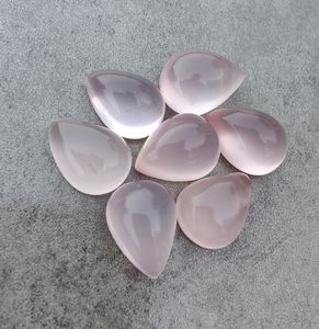 100% Natural blanco rosa cuarzo lágrima forma de pera cabujón 3A + CALIDAD parte posterior plana calibrado Rosa piedras preciosas sueltas para joyería - Product Image 2