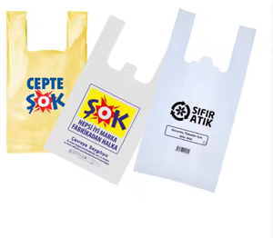 Bolsas de Compra Reutilizables, Impresas, Compostables, de Plástico, para Abarrotes, Muestras Gratis, Bolsas Tipo Camiseta, Marca HM - Product Image 2