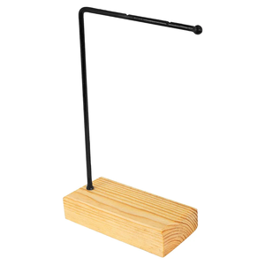 Vente en gros de porte-bijoux en métal au design simple avec base en bois organisateur de bijoux à la demande de l'Inde manteau de poudre noire 2025 - Product Image 2