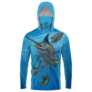 Sublimación personalizada Hombres Pesca Sudadera con capucha Personalizar su diseño Sublimación Pesca Sudadera con capucha Protección solar Pesca Sudadera con capucha para hombres - Product Image 3