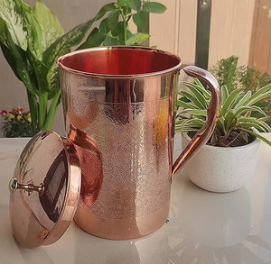 Carafe en laiton de style royal pour servir de l'eau potable, décoration d'intérieur, vaisselle et articles de table, or, 1060 ml, carafe antique, article cadeau - Product Image 5