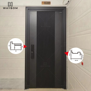 Phong cách hiện đại pivot thép & hợp kim nhôm lối vào cửa hồ sơ nội thất quay vòng kim loại cửa trước cho nhập khung nhôm - Product Image 1