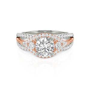 Anillo de Compromiso de Plata de Ley con Corte Halo Redondo Certificado por Jeulia IGI - Product Image 1