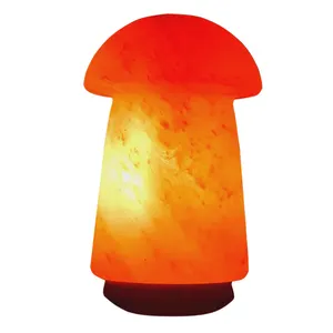 喜马拉雅天然盐灯，高品质木质底座 -- 用优雅的工艺照亮你的空间