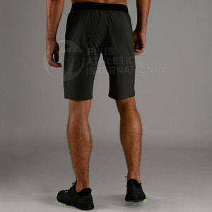 Pantalones cortos deportivos cómodos para hombres con bolsillos ocultos y paneles traseros de malla transpirable Pantalones cortos de gimnasio de alta movilidad - Product Image 3