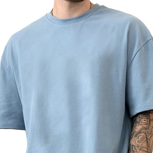 Camisetas personalizadas de algodón 100% para hombre, camiseta de gran tamaño con hombros caídos, Camiseta de cuello simulado extendido, camiseta de alta calidad para hombre - Product Image 2