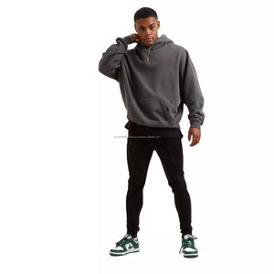 Sweat à capuche décontracté pour homme, style hip-hop, hiver, surdimensionné, avec logo brodé, imprimé en tissu français, 100% coton, teinture unie, en solde - Product Image 6