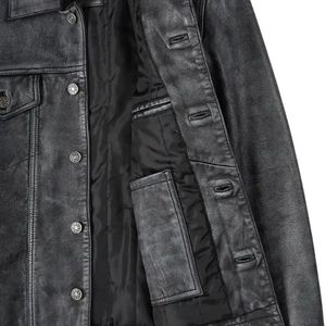Premium Men's <b>Winter</b> <b>Leather</b> <b>Jacket</b> Casual Outerwear Stand Collar Stylish Smooth Design Eco-Friendly Waterproof Breathable - Product Image 2
