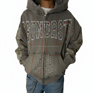 เสื้อฮู้ดผู้ชายสไตล์อินเทรนด์ เหมาะสำหรับสวมใส่ทุกวัน แฟชั่นสตรีทสไตล์ ชุดลำลอง ผ้าฝ้ายผสม - Product Image 3