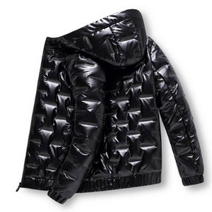 Chaqueta Acolchada de Invierno 2025 al por Mayor, Personalizada, con Bloques de Color, Cierre Completo, Cuello Alto, Reversible, Estilo Hip Hop para Hombre - Product Image 2