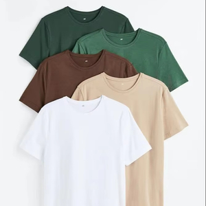 Camisetas de peso pesado de gran tamaño para hombre, camiseta informal con patrón sólido y hombros caídos, tela de punto de longitud corta, logotipo personalizado hecho en La India - Product Image 1