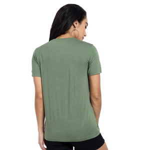 Camiseta de manga corta con cuello redondo y estampado gráfico personalizado para mujer, nuevo diseño, verde oliva, de talla grande, estilo informal, suministro ODM - Product Image 2
