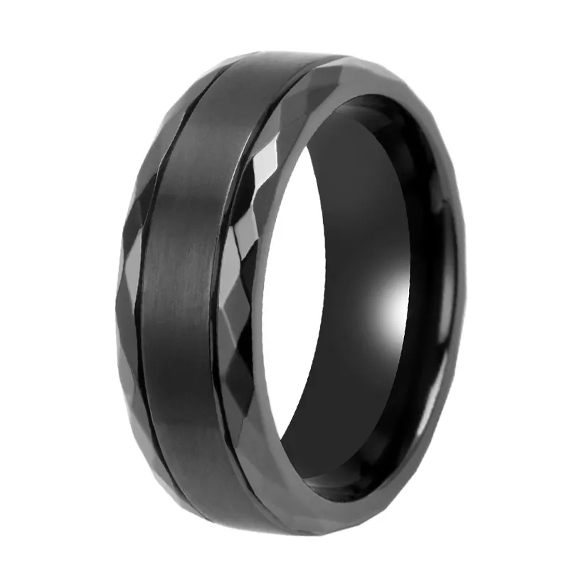 Benutzer definierte Herren Schmuck ringe für Männer Edelstahl Mi Vintage schwarz Zirkonium Ring Verlobung Geschenk Modeschmuck Männliche Männer