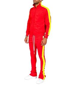 Pantalones de chándal apilados con rayas laterales de poliéster personalizados Conjuntos de Jogger Chándales apilados con cremallera para hombre - Product Image 5