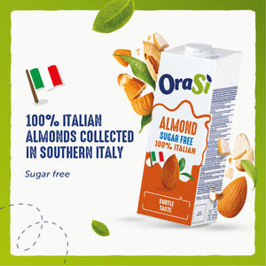 Bebida Vegetal OraSì Sin Azúcar de Almendras - Sabor Sutil - 100% Italiana - 1 litro - 12 unidades - Product Image 4