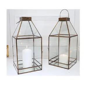 Grande vente bougie en métal lanterne décoration de la maison en métal galvanisé bougeoir pour les produits de mariage et de cadeaux - Product Image 1