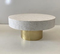Fantaisie vente chaude incrustation d'os Table basse ronde meubles de luxe incrustation d'os Table centrale meubles de maison décor à la maison Table d'appoint