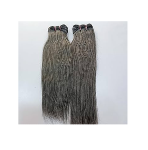 Mechones rectos naturales Vendedores de cabello gris virgen Doble dibujado Cutícula cruda alineada Mechones de cabello gris humano natural - Product Image 1