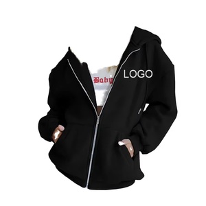 Sweats à capuche décontractés en toile unie pour femmes avec logo imperméable sur le devant - Product Image 5