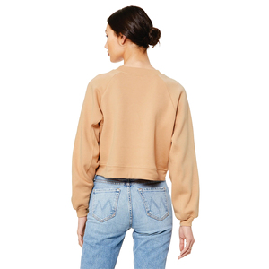 Sudadera Corta Personalizada para Mujer, Cuello Redondo, Color Sólido, Tejido de Felpa Suave, Ropa Casual de Calle con Opción de Logotipo - Product Image 3