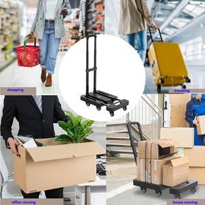 विभिन्न परिदृश्यों के लिए प्रतिस्पर्धी मूल्य वाली काली 6-पहिया उच्च भार क्षमता वाली फोल्डेबल हैंड ट्रॉली - Product Image 5