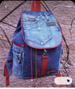 Mochila de mezclilla de calidad premium Jeans de moda ecológica para mujer Moda casual vintage hecha a mano Ventas completas - Product Image 2