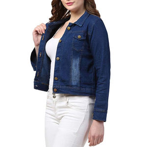 Chaquetas vaqueras acogedoras con logotipo personalizado para mujer, prendas de vestir vaqueras informales, chaqueta de otoño, chaqueta vaquera abotonada, chaqueta vaquera de gran tamaño para mujer - Product Image 5