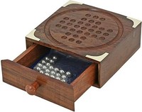 Jeux de société en bois marbre Solitaire avec billes en acier