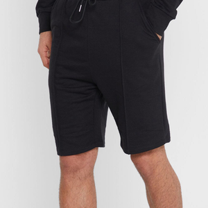 Pull-over à capuche noir pour hommes, survêtements coupe-vent, vêtements de sport respirants, ensembles courts de sweats à capuche légers personnalisés - Product Image 5