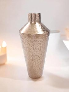 <b>Brass</b> Finished Rough Hammered Flower Vase Made in <b>Sheet</b> Aluminium Home Decor Flower Vase Metal Vase - Product Image 2
