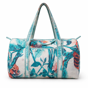 กระเป๋าเดินทางสุดหรูแบบถือสะพายไหล่ผ้าฝ้ายลายควิลท์สีฟ้าอ่อน น้ำหนักเบา เหมาะสำหรับออกกำลังกาย ทริปสุดสัปดาห์ สไตล์โบฮีเมียน พกพาสะดวก มีซิป - Product Image 1