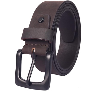 New Fashion Genuine Cowhide Leather Belt for Men Square Steel Buckle Business Trend Belt Sets From Pakistan - Product Image 4