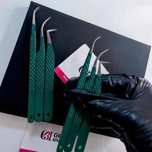 Pinzas de Extensión de Pestañas GETUP BROSONS IMPEX de Alta Calidad, Antiestáticas, 10 mm, Color Personalizado, Recubrimiento en Polvo, Acero Inoxidable, Belleza - Product Image 1