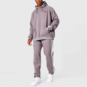 Conjunto de chándal de dos piezas de ropa de calle de último diseño de alta calidad conjunto de chándal de gran tamaño transpirable con etiqueta personalizada para hombres - Product Image 5